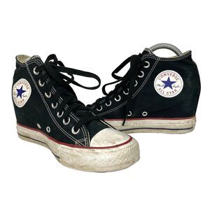 Converse Chuck Taylor All-Star -Women's Sz 7 -Lux Wedge -Black High Tops 547198F